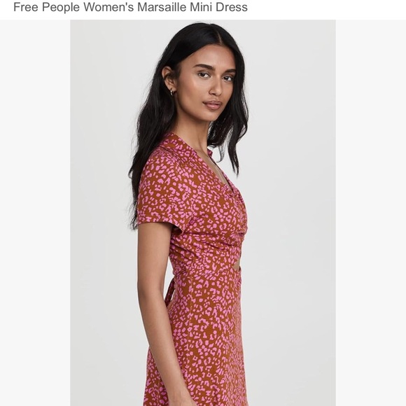 Free People Marsaille Mini Wrap Dress Cheetah Print Festival Size Medium  🐆 ❤️ - Picture 14 of 15